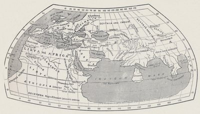 Mappa del mondo, secondo Tolomeo da Agathodaemon of Alexandria