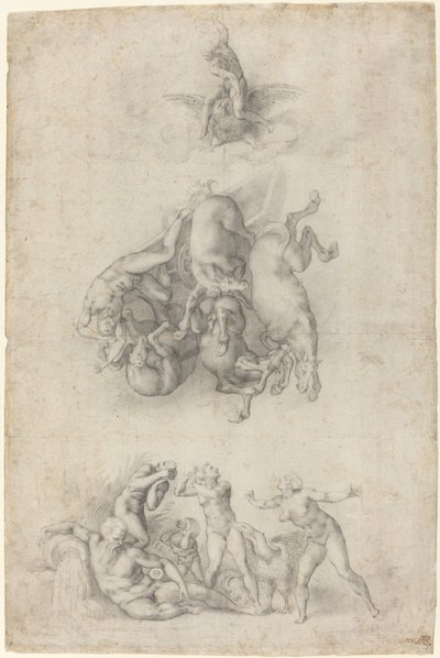 La Caduta di Fetonte da Agnolo Bronzino or Giulio Clovio after Michelangelo
