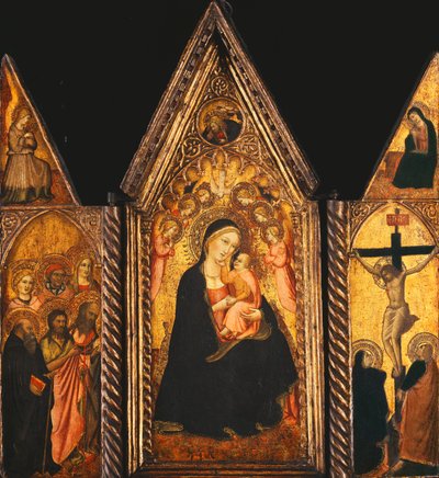Trittico Portatile con la Madonna e il Bambino in Trono con Angeli da Agnolo Gaddi
