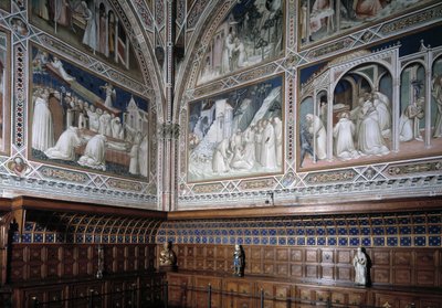Vista della Cappella Castellani (o Sacramento) decorata con affreschi di Agnolo Gaddi (1350-1396), episodi della vita di Sant