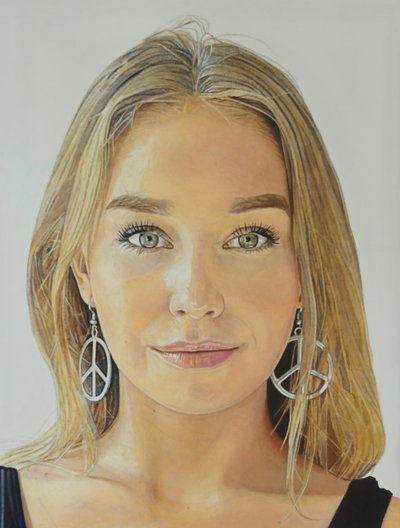 Miss Peace and Love, 2022 (olio su tela) da Agnès Lefèvre