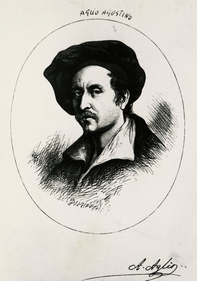 Autoritratto di Agostino Aglio (incisione) da Agostino Aglio