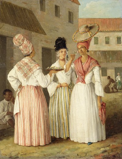 Una fioraia delle Indie Occidentali e due altre donne libere di colore da Agostino Brunias