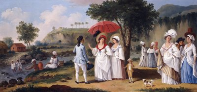 Donne mulatte sulle rive del fiume Roseau, Dominica da Agostino Brunias