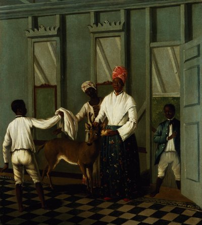 Servitori neri che lavano un cervo da Agostino Brunias