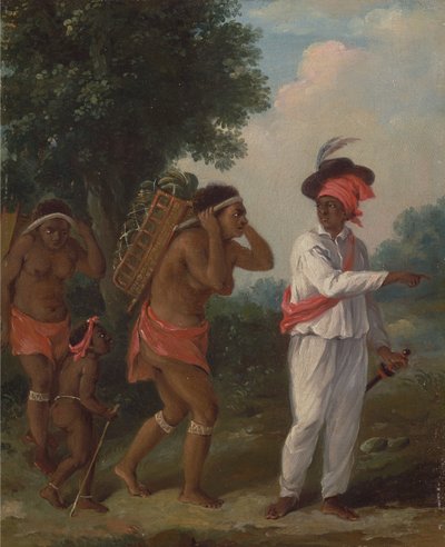 Uomo di colore delle Indie Occidentali che dirige due donne caraibiche con un bambino, ca. 1780 da Agostino Brunias