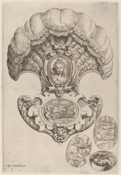 Un Frontespizio a Forma di Ventaglio da Agostino Carracci