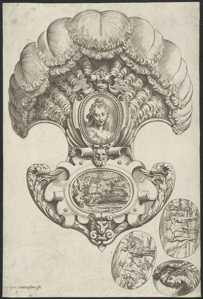 Un copricapo a forma di ventaglio da Agostino Carracci