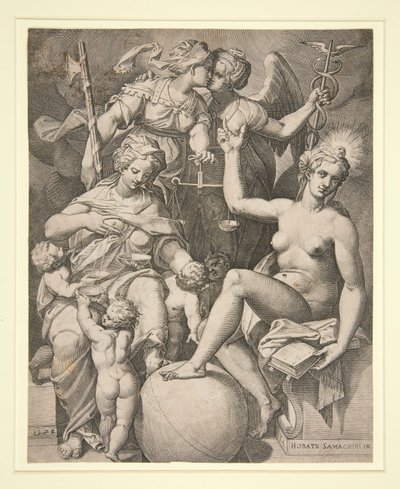 Carità, Giustizia, Verità e Pace da Agostino Carracci