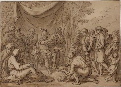 Prigionieri portati davanti a un comandante da Agostino Carracci