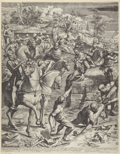 Crocifissione di Cristo (parte sinistra) da Agostino Carracci
