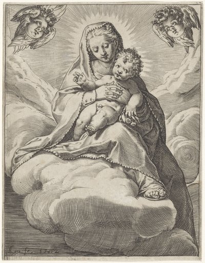 Maria con Bambino tra le nuvole da Agostino Carracci