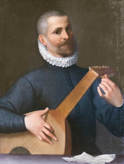 Ritratto di un suonatore di liuto, forse Orazio Bassani da Agostino Carracci