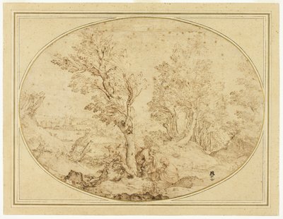 Riposo durante la fuga in Egitto da Agostino Carracci