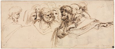 Studio di teste (recto) da Agostino Carracci