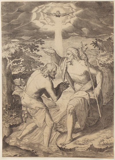 Battesimo di Cristo da Agostino Carracci