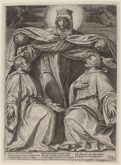 La Madonna che protegge due membri di una confraternita da Agostino Carracci after Veronese