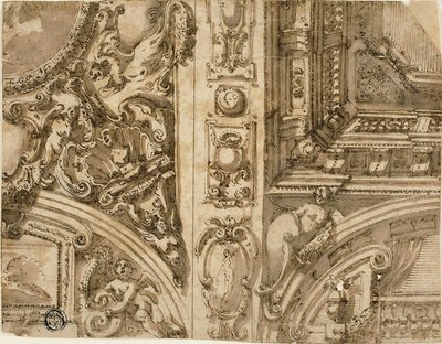 Decorazione del soffitto illusionistica da Agostino Mitelli