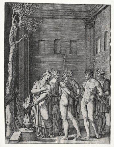 Oreste e Pilade portati a Ifigenia per il sacrificio, 1514-1536 da Agostino Musi