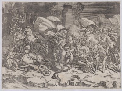 Battaglia con una sciabola da Agostino Veneziano
