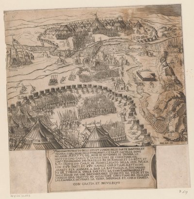 Assedio di Vienna da parte degli Ottomani da Agostino Veneziano