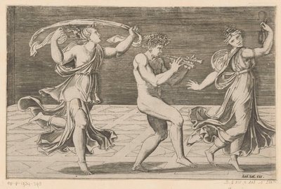 Satiro e menadi danzanti da Agostino Veneziano