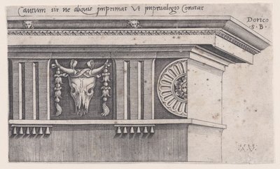 Trabeazione Dorica, datata 1528 da Agostino Veneziano