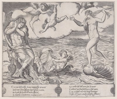 Eros nel mare da Agostino Veneziano