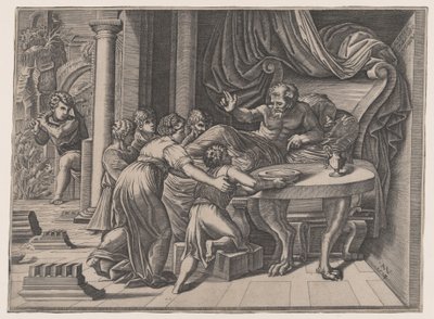 Isacco Benedice Giacobbe, 1524 da Agostino Veneziano