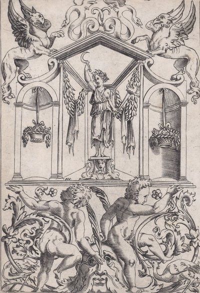 Pannello ornamentale, ca. 1514-36 da Agostino Veneziano
