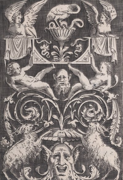 Pannello ornamentale, ca. 1514-36 da Agostino Veneziano