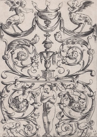 Pannello ornamentale, ca. 1514-36 da Agostino Veneziano