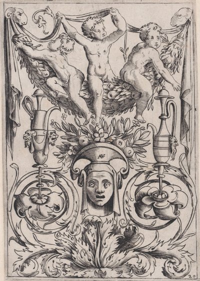 Pannello ornamentale, ca. 1514-36 da Agostino Veneziano