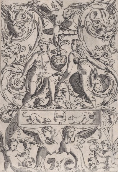 Pannello ornamentale, ca. 1514-36 da Agostino Veneziano