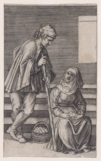 Contadino e donna con uova, ca. 1514-36 da Agostino Veneziano