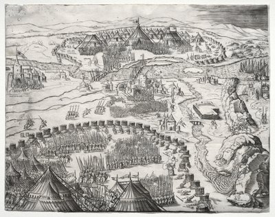 La Posizione e il Campo degli Eserciti di Carlo V e Solimano II da Agostino Veneziano