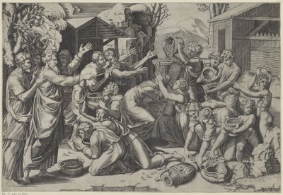 Raccolta della manna da Agostino Veneziano