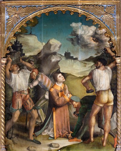 Lapidazione di Santo Stefano, prima metà del XVI secolo da Agostino da (attr.to) Casanova