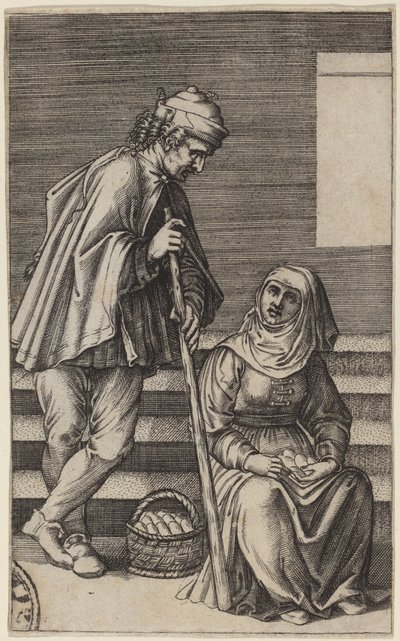 Contadino e Donna delle Uova da Agostino dei Musi after Raphael