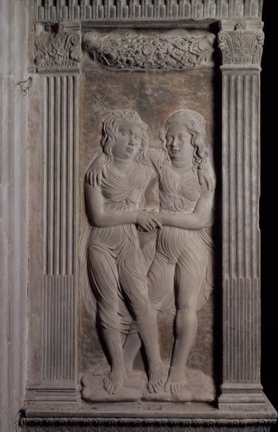 Gemelli rappresentati dai gemelli, da una serie di rilievi che raffigurano i simboli planetari e i segni dello zodiaco, c.1450 da Agostino di Duccio
