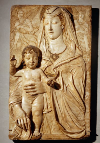 Vergine con bambino tra due angeli Marmo. Rot. 5 ... da Agostino di Duccio