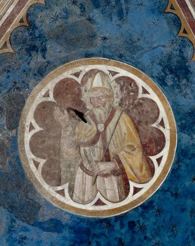 Un santo vescovo, (dettaglio) del quarto arco del soffitto da Agostino di Marsiglio