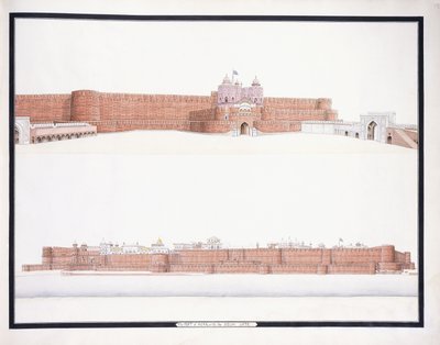 Il Forte di Agra, con la Porta di Delhi, c. 1815 da Agra School