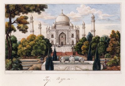 Il Taj Mahal dal Giardino, c.1840 da Agra School