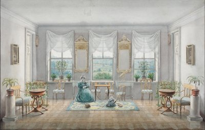Il salotto nella casa padronale Gorki da Agrafena Dmitrievna Blagovo