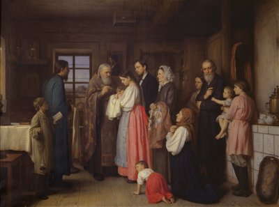 Il battesimo, 1873 da Akim Egorovich Karneev