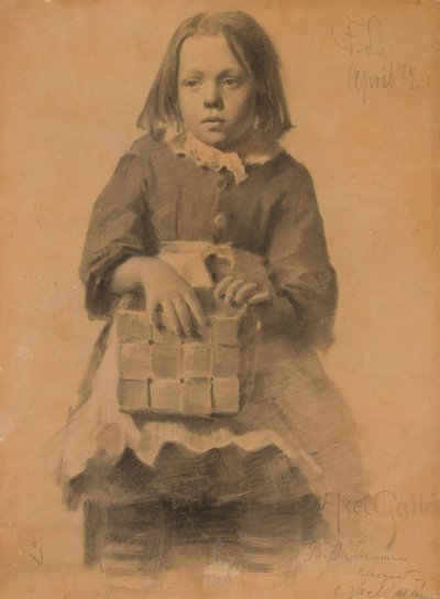 Ragazza con cesto di betulla da Akseli Gallen-Kallela