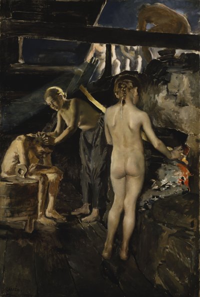 Nella sauna da Akseli Gallen-Kallela