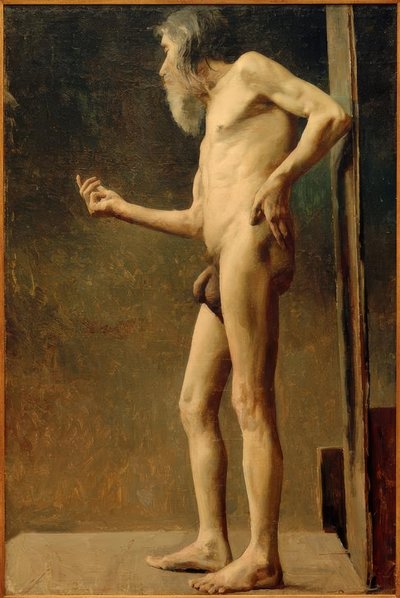 Studio di nudo di un vecchio da Akseli Valdemar Gallen Kallela