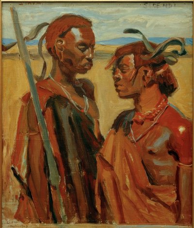 Due guerrieri Masai da Akseli Valdemar Gallen Kallela